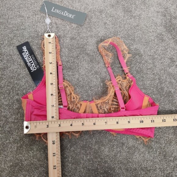 Linga Dore Women's Pink Lace Bra Size 32B NEW Romantic Gift Christmas - Picture 8 of 8
